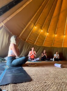 yoga day retreat tipi yin yoga